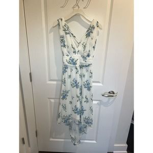 Disney Princess White Floral Hi-Lo Chiffon Halter Dress Size L
